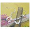 Sterling Silver Earrings platina plating, 24x9mm, Sold by Pair