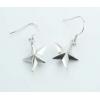 Sterling Silver Earrings platina plating, 39x16mm, Sold by Pair