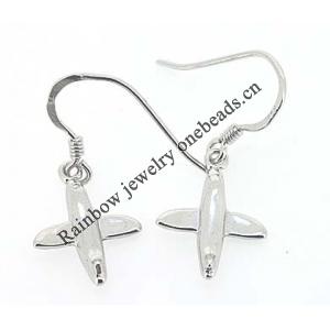 Sterling Silver Earrings platina plating, 27x120mm, Sold by Pair