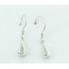 Sterling Silver Earrings platina plating, 25x4mm, Sold by Pair