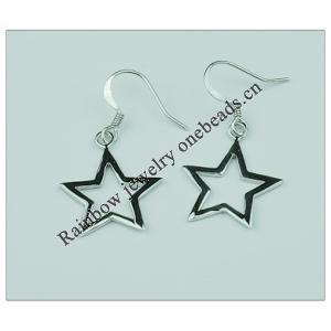 Sterling Silver Earrings platina plating, 25x11mm, Sold by Pair