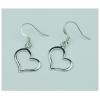 Sterling Silver Earrings platina plating, 29x16mm, Sold by Pair