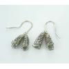 Sterling Silver Earrings platina plating, 30x9mm, Sold by Pair