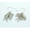 Sterling Silver Earrings platina plating, 45x10mm, Sold by Pair
