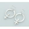 Sterling Silver Earrings platina plating, 30x16mm, Sold by Pair