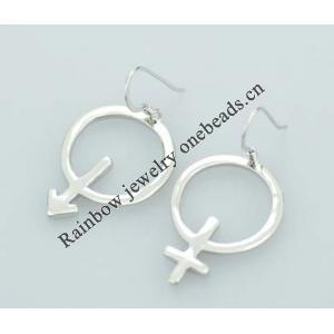 Sterling Silver Earrings platina plating, 30x16mm, Sold by Pair