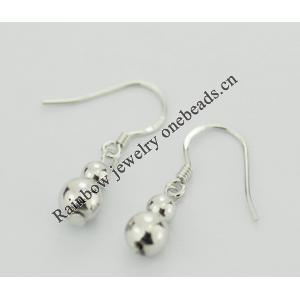 Sterling Silver Earrings platina plating, 22x6mm, Sold by Pair