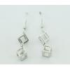 Sterling Silver Earrings platina plating, 30x6.5mm, Sold by Pair