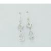 Sterling Silver Earrings platina plating, 34x6.3mm, Sold by Pair