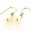 Sterling Silver Earrings platina plating with Pearl, 24x6mm, Sold by Pair