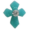 Resin Cabochons, No Hole Headwear & Costume Accessory, Cross with Acrylic Zircon 10x8mm, Sold by Bag