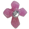 Resin Cabochons, No Hole Headwear & Costume Accessory, Cross with Acrylic Zircon 10x8mm, Sold by Bag