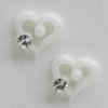 Resin Cabochons, No Hole Headwear & Costume Accessory, Heart with Acrylic Zircon 8mm, Sold by Bag