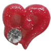 Resin Cabochons, No Hole Headwear & Costume Accessory, Heart with Acrylic Zircon 8mm, Sold by Bag