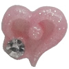 Resin Cabochons, No Hole Headwear & Costume Accessory, Heart with Acrylic Zircon 8mm, Sold by Bag