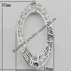 Connector Zinc Alloy Jewelry Findings Lead-free, 18x37mm, Hole:1mm, Sold by Bag