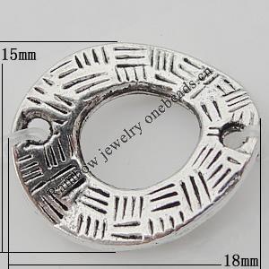 Connector Zinc Alloy Jewelry Findings Lead-free, 18x15mm, Hole:1mm, Sold by Bag