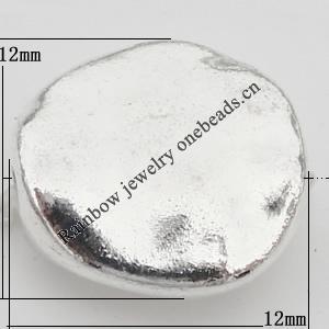 Bead Zinc Alloy Jewelry Findings Lead-free, 12x12mm, Hole:1mm, Sold by Bag