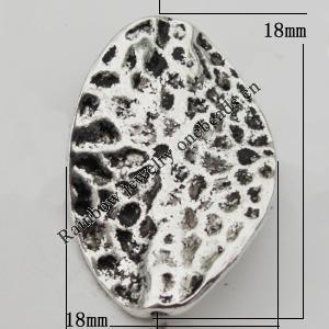 Bead Zinc Alloy Jewelry Findings Lead-free, 18x18mm, Hole:1mm, Sold by Bag