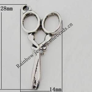 Pendant Zinc Alloy Jewelry Findings Lead-free, 14x28mm Hole:1mm, Sold by Bag