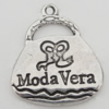 Pendant Zinc Alloy Jewelry Findings Lead-free, 20x23mm Hole:1mm, Sold by Bag