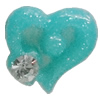 Resin Cabochons, No Hole Headwear & Costume Accessory, Heart with Acrylic Zircon 8mm, Sold by Bag