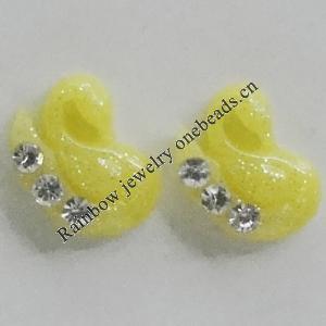 Resin Cabochons, No Hole Headwear & Costume Accessory, With Acrylic Zircon 8x10mm, Sold by Bag