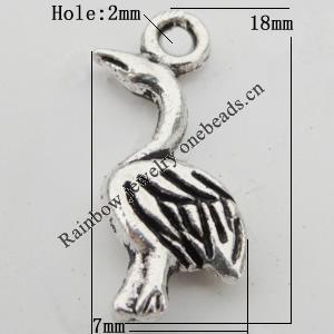 Pendant Zinc Alloy Jewelry Findings Lead-free, 18x7mm Hole:2mm, Sold by Bag