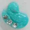 Resin Cabochons, No Hole Headwear & Costume Accessory, With Acrylic Zircon 8x10mm, Sold by Bag