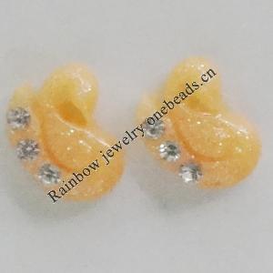 Resin Cabochons, No Hole Headwear & Costume Accessory, With Acrylic Zircon 8x10mm, Sold by Bag