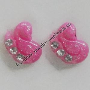 Resin Cabochons, No Hole Headwear & Costume Accessory, With Acrylic Zircon 8x10mm, Sold by Bag