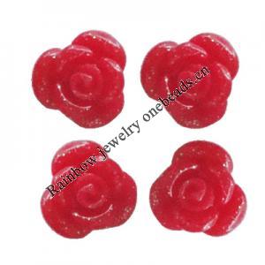 Resin Cabochons, No Hole Headwear & Costume Accessory, Flower 6mm, Sold by Bag