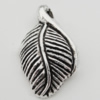 Pendant Zinc Alloy Jewelry Findings Lead-free, Leaf 10x17mm Hole:1mm, Sold by Bag