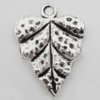 Pendant Zinc Alloy Jewelry Findings Lead-free, Leaf 18x24mm Hole:2mm, Sold by Bag