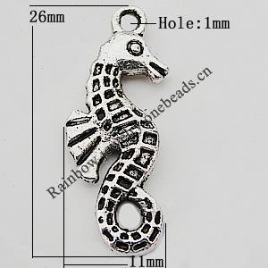 Pendant Zinc Alloy Jewelry Findings Lead-free, 11x26mm Hole:1mm, Sold by Bag