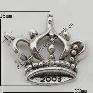 Pendant Zinc Alloy Jewelry Findings Lead-free, 22x18mm Hole:2mm, Sold by Bag