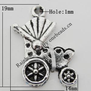 Pendant Zinc Alloy Jewelry Findings Lead-free, 14x19mm Hole:1mm, Sold by Bag