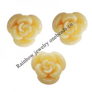 Resin Cabochons, No Hole Headwear & Costume Accessory, Flower 8mm, Sold by Bag