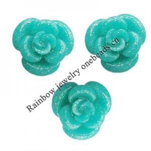 Resin Cabochons, No Hole Headwear & Costume Accessory, Flower 8mm, Sold by Bag