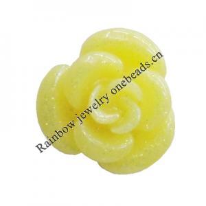 Resin Cabochons, No Hole Headwear & Costume Accessory, Flower 8mm, Sold by Bag