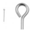 Sterling Silver Eyepin, about 30mm long, 0.8mm thick, hole: about 1.5mm, Sold by PC