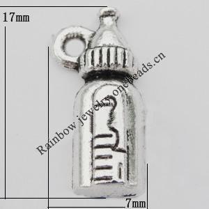 Pendant Zinc Alloy Jewelry Findings Lead-free, 7x17mm Hole:1.5mm, Sold by Bag
