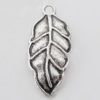 Pendant Zinc Alloy Jewelry Findings Lead-free, Leaf 24x11mm Hole:1mm, Sold by Bag