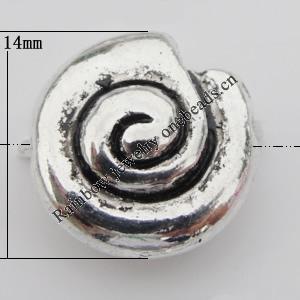 Bead Zinc Alloy Jewelry Findings Lead-free, 14x14mm, Hole:1mm, Sold by Bag