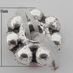 Spacer Zinc Alloy Jewelry Findings Lead-free, 6x6mm, Hole:1mm, Sold by Bag
