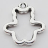 Pendant Zinc Alloy Jewelry Findings Lead-free, 15x16mm Hole:1mm, Sold by Bag