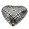 Bead Zinc Alloy Jewelry Findings Lead-free, Heart 22x19mm Thickness:10mm, Hole:2mm, Sold by Bag