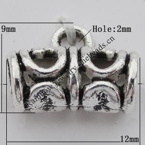 Connector Zinc Alloy Jewelry Findings Lead-free, 12x9mm, Hole:2mm,4mm, Sold by KG