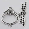 Clasp Zinc Alloy Jewelry Findings Lead-free, Loop:20x17mm,Bar:26x8mm, Hole:2mm, Sold by KG