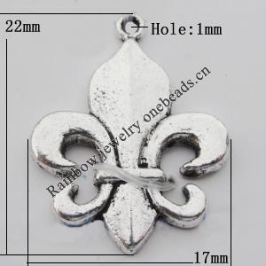 Pendant Zinc Alloy Jewelry Findings Lead-free, 17x22mm Hole:1mm, Sold by Bag
